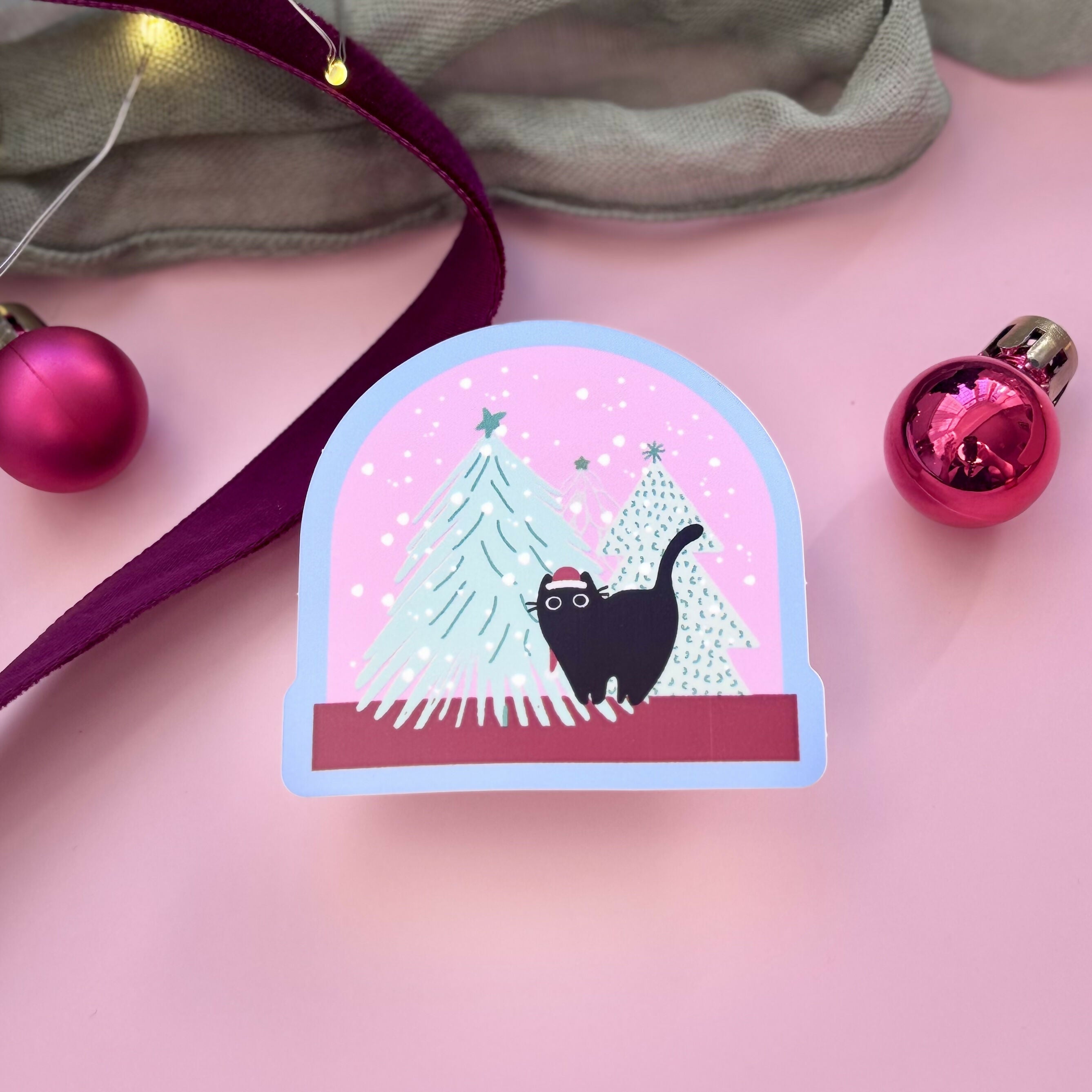 Die-Cut Sticker - Snowglobe Kitty