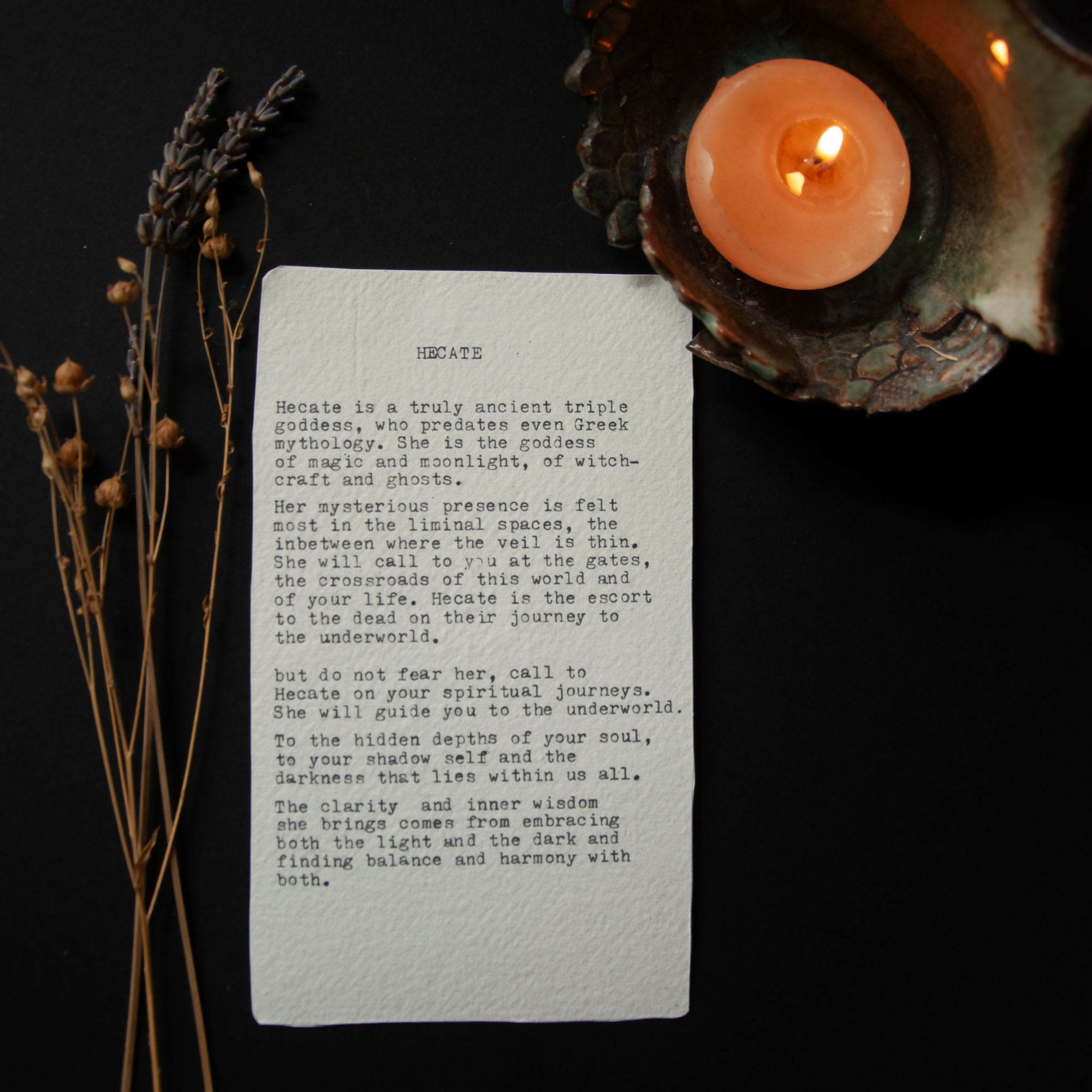 HECATE GODDESS ALTAR CARD