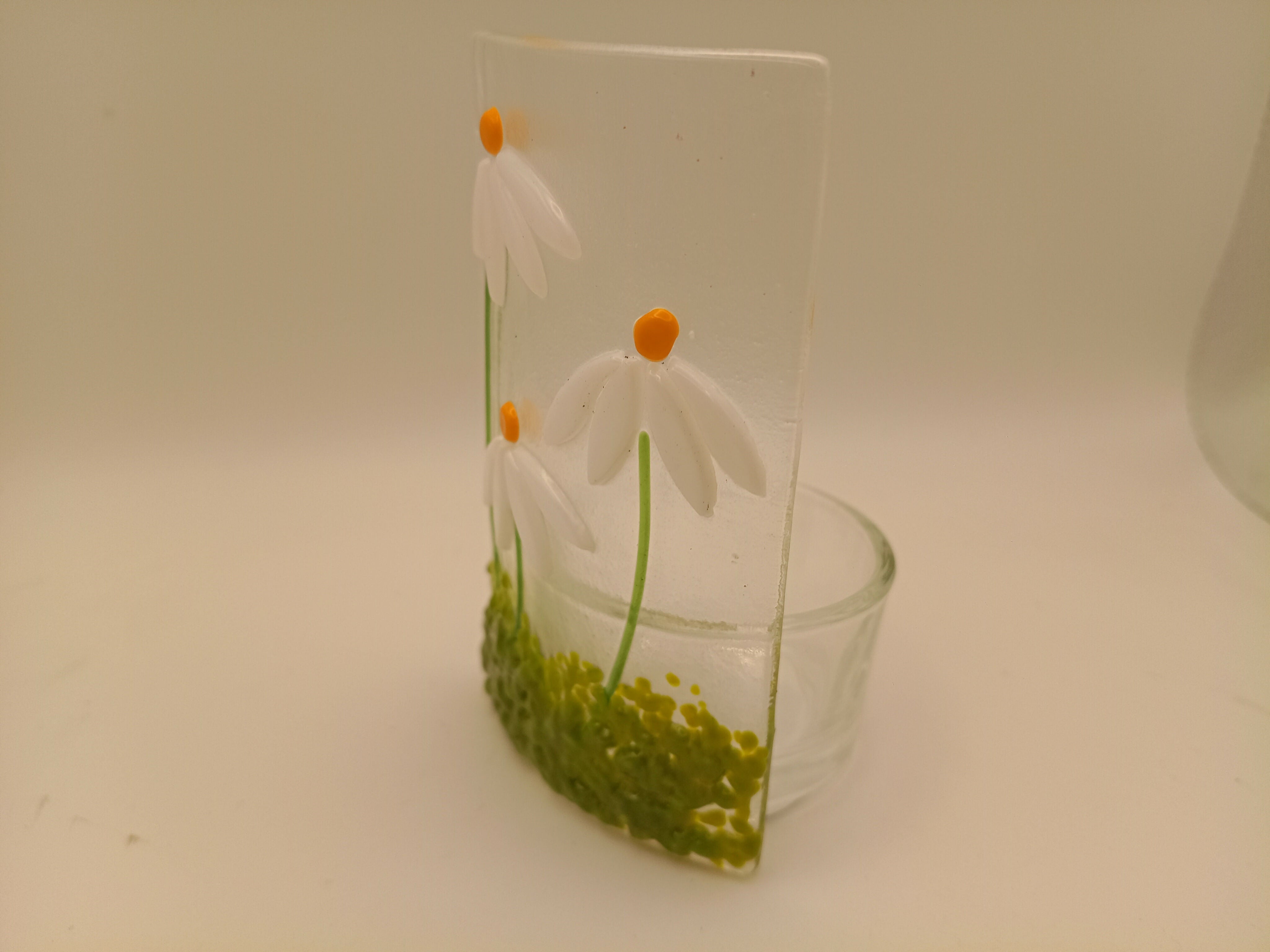 Fused Glass Daisy Tealight