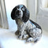 Ceramic Cocker Spaniel dog sculpture, blue roan