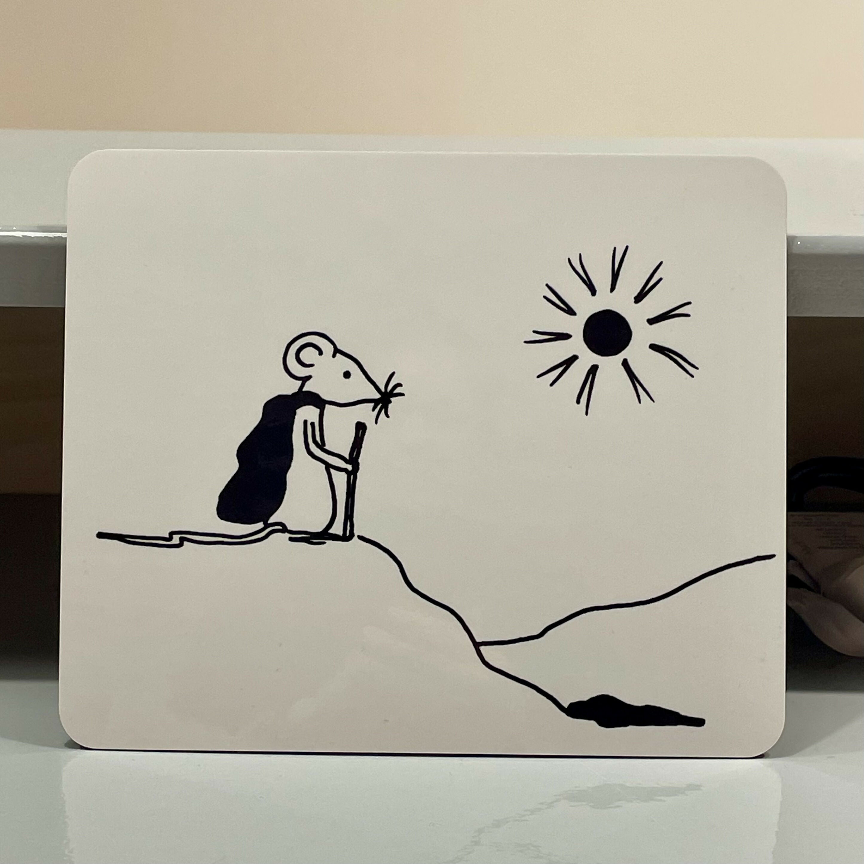 Mouse On A Journey Placemat – Pen And Ink Design