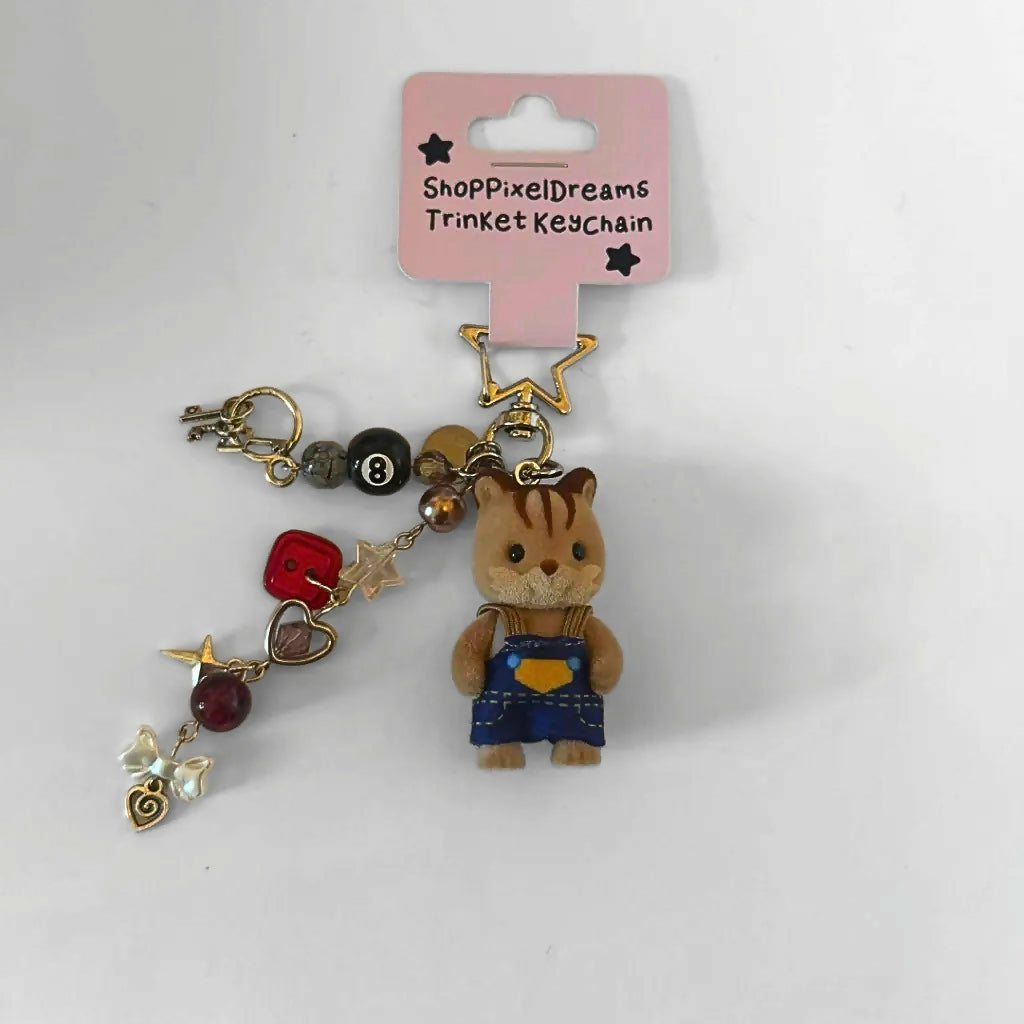 Baby Squirrel Handmade Trinket Keychain