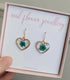 Turquoise Baby’s Breath Heart Earrings Gold Plated