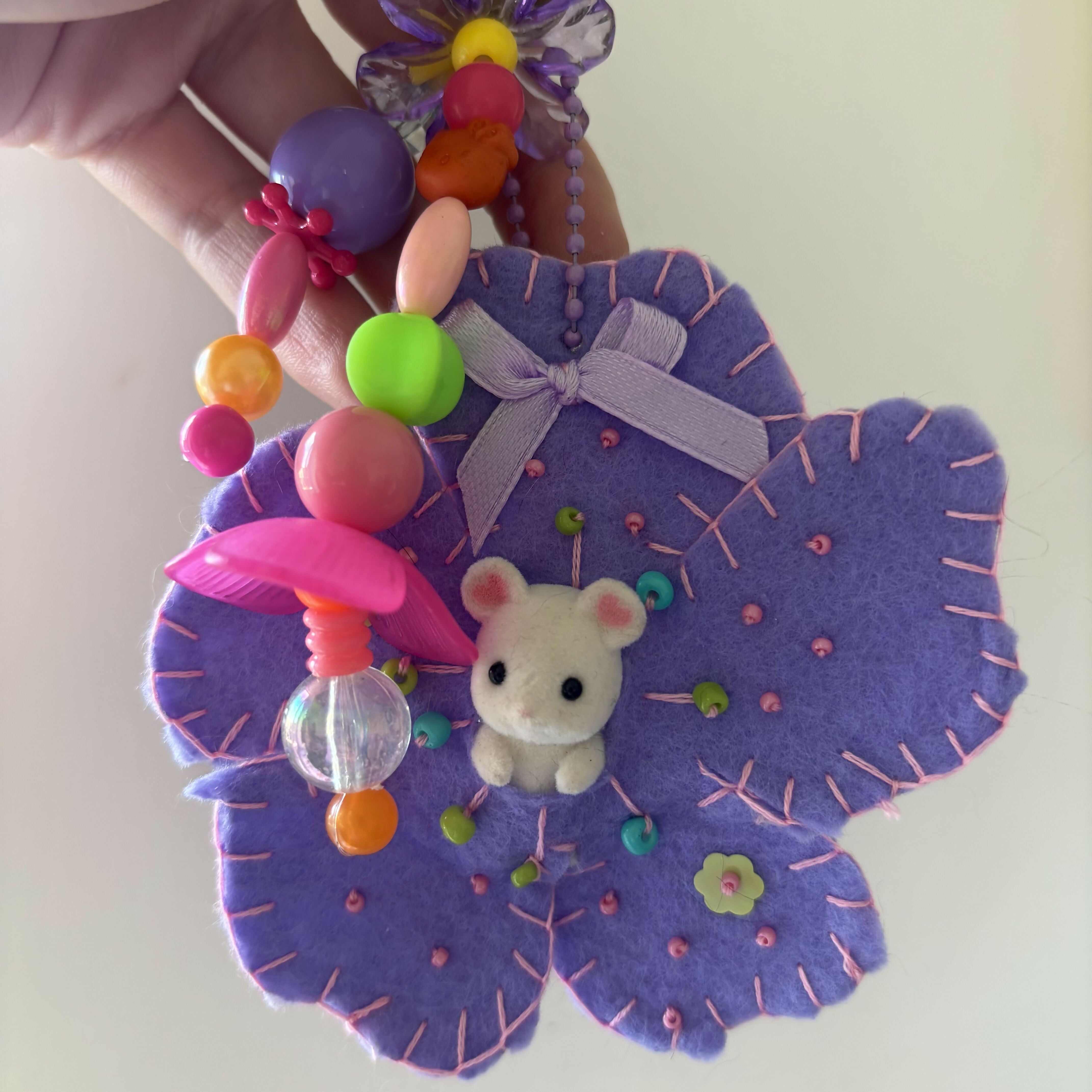 Flower felt friend Keyring