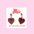 Deep Red Heart Shaped Hoop Earrings