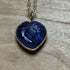 Lovely Gold Plated Carved Sapphire Heart Pendant Necklace