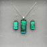Emerald Green Dichroic Glass Necklace and Earrings Set - Sterling Silver, Handmade by Jade Tapson Glass