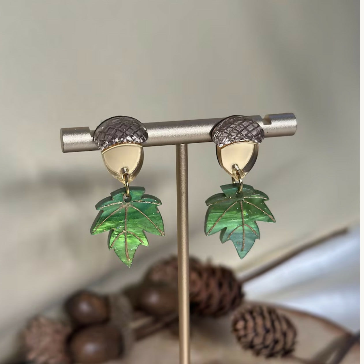 Autumn Maple leaf dangly earrings