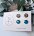 Clay Stud Pack - Burgundy Gold Leaf and Deep Blue & Gold