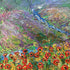 Poppies by the Beck #2 Original Oil Painting On Canvas