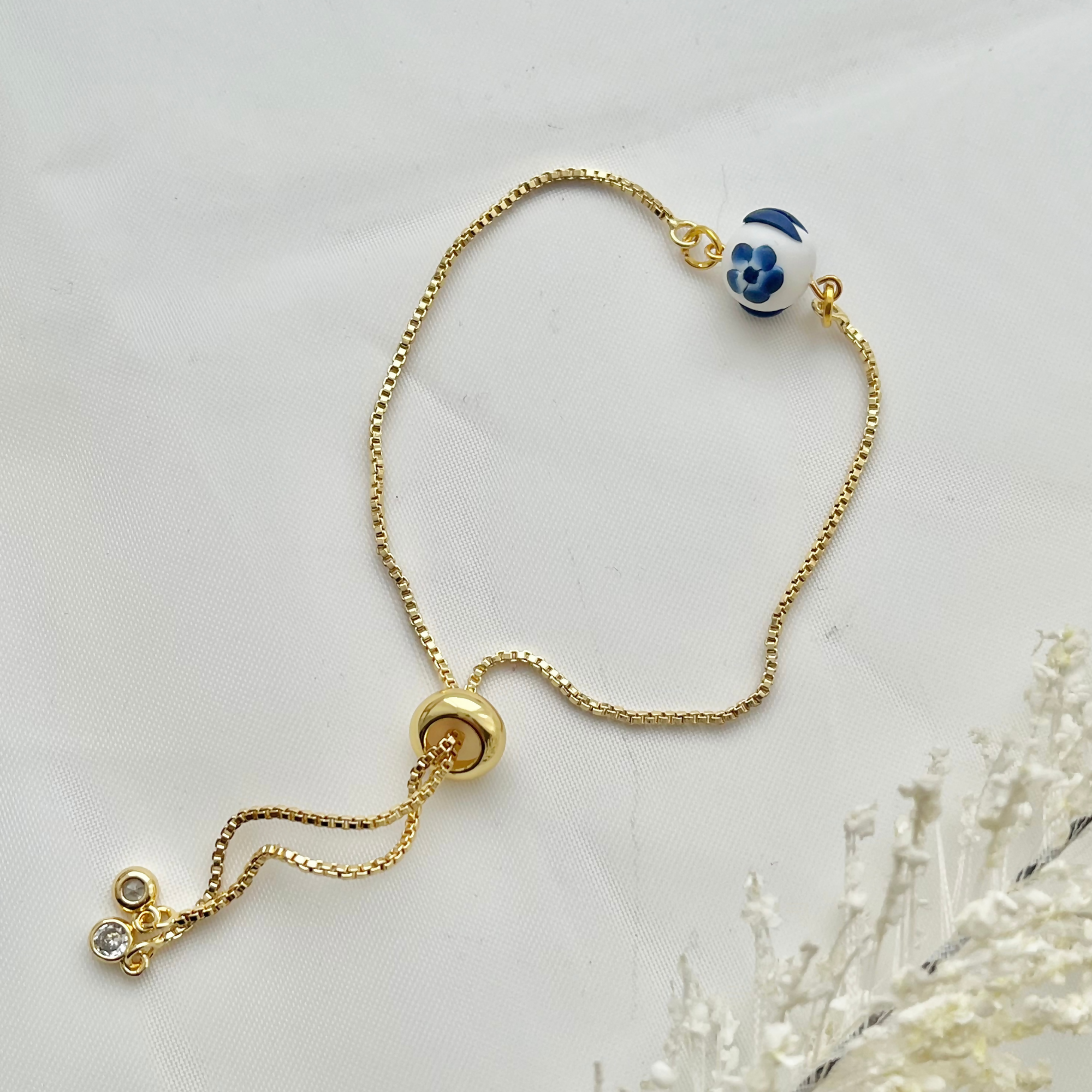 Blue China Bracelets - Handmade Polymer Clay Bracelets
