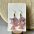 Cascading Purple To Pink Gradient Flower Earrings In Gold