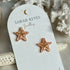 Gold Engraved Starfish Studs