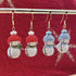 Micro Crochet Snowman Drop and Dangle Earrings