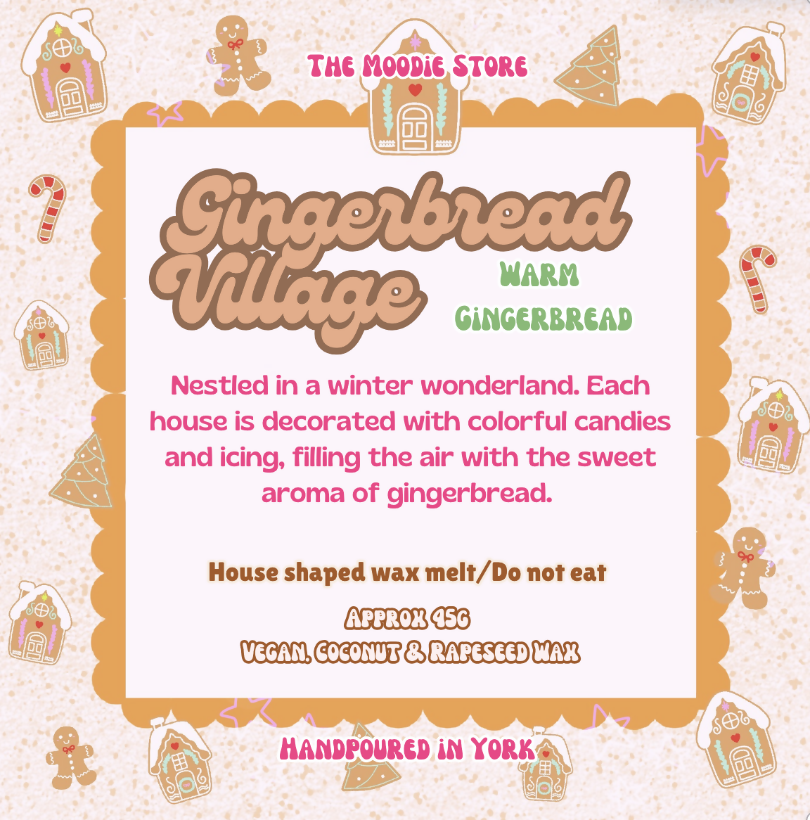 Gingerbread Village - Warm Gingerbread Fragranced House Vegan Wax Melt Shape