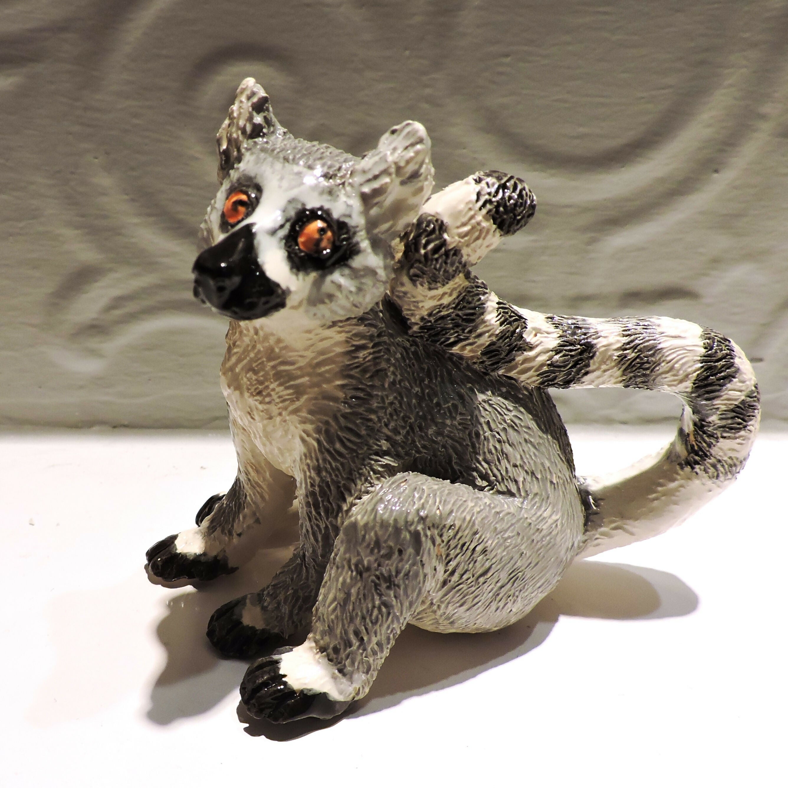 Ceramic Ring tailed lemur sculpture