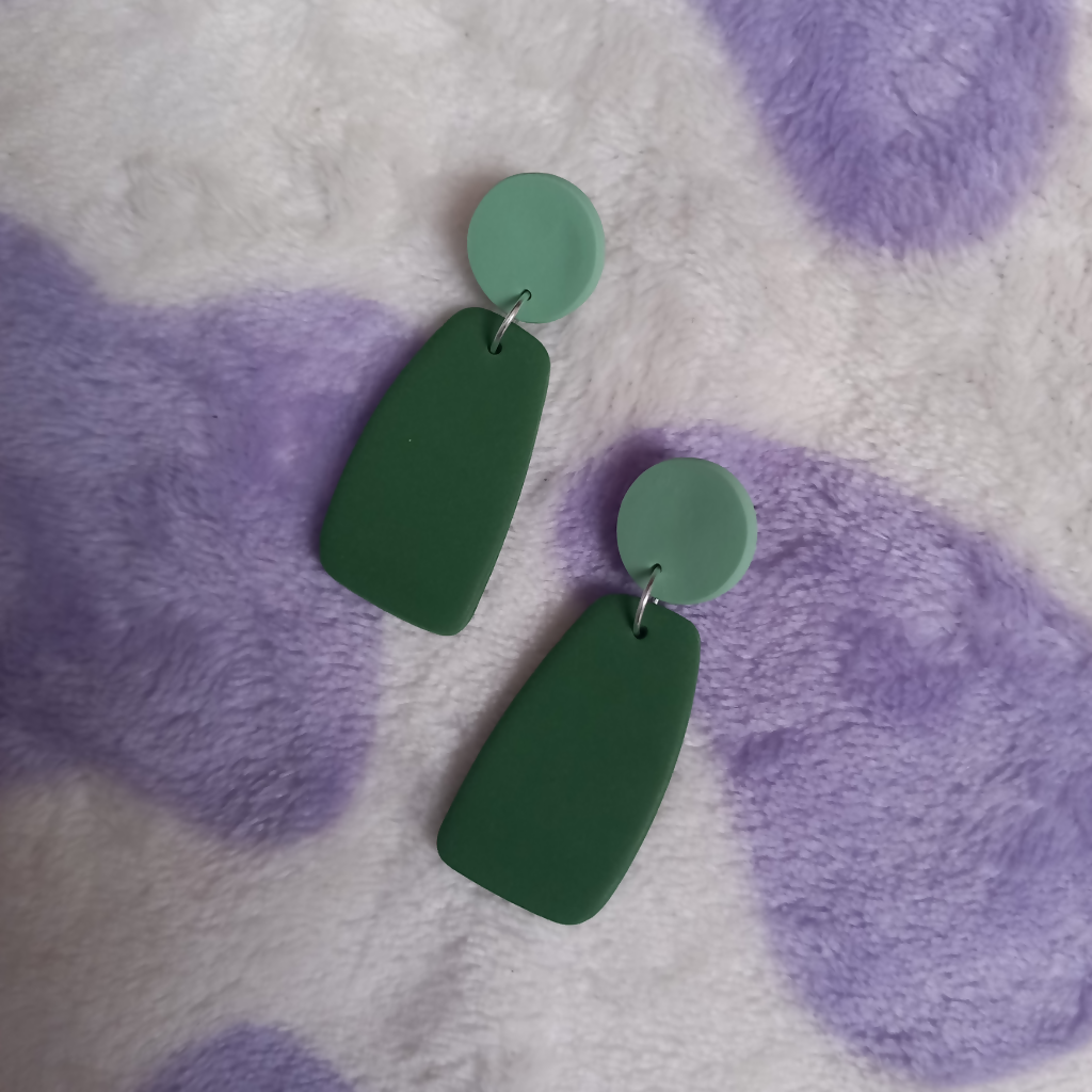 Polymer Clay Two-Tone Dangle Earrings