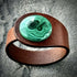 Handcrafted Natural Leather & Malachite Gemstone Bracelet - Size S or M