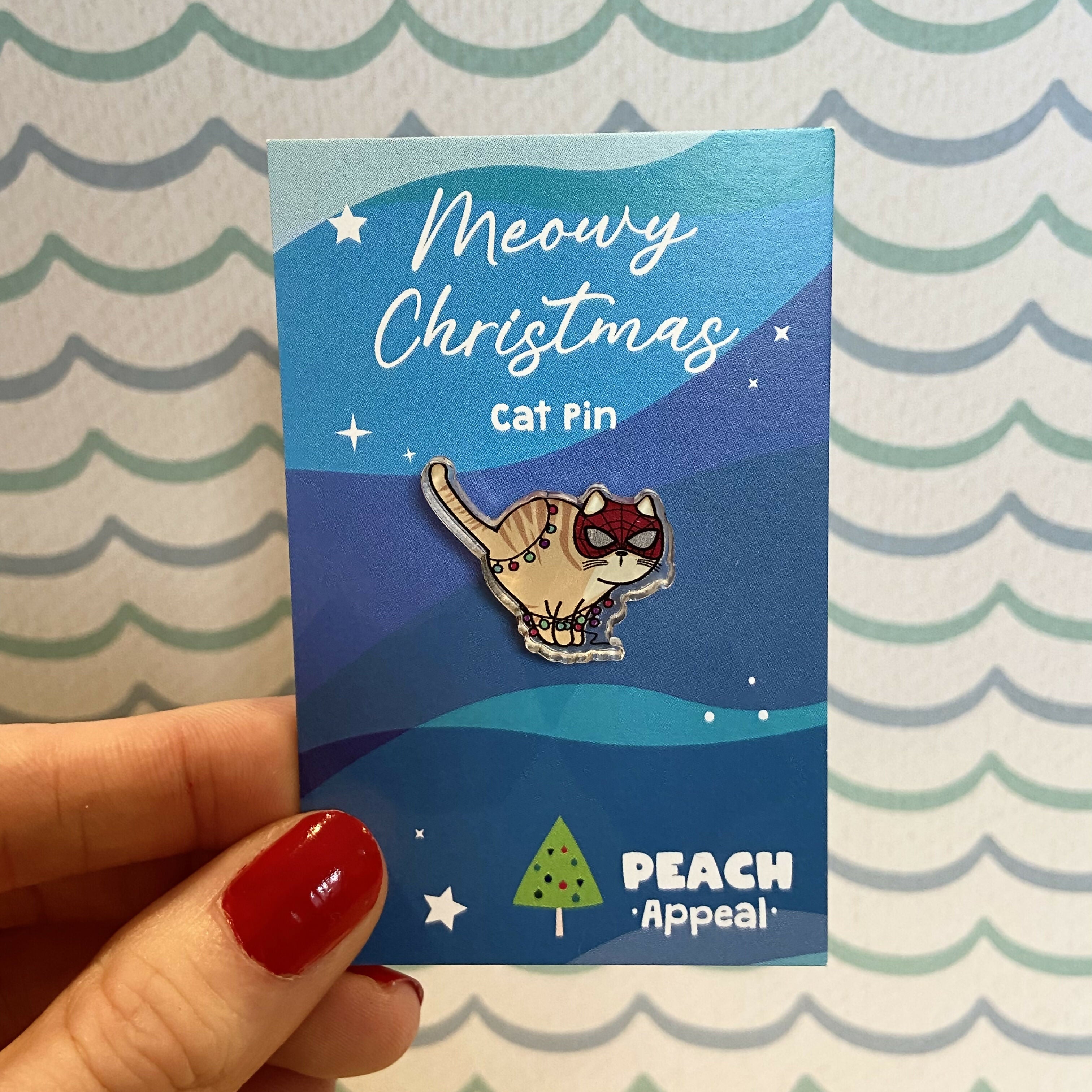 Christmas Cat Pin Badge