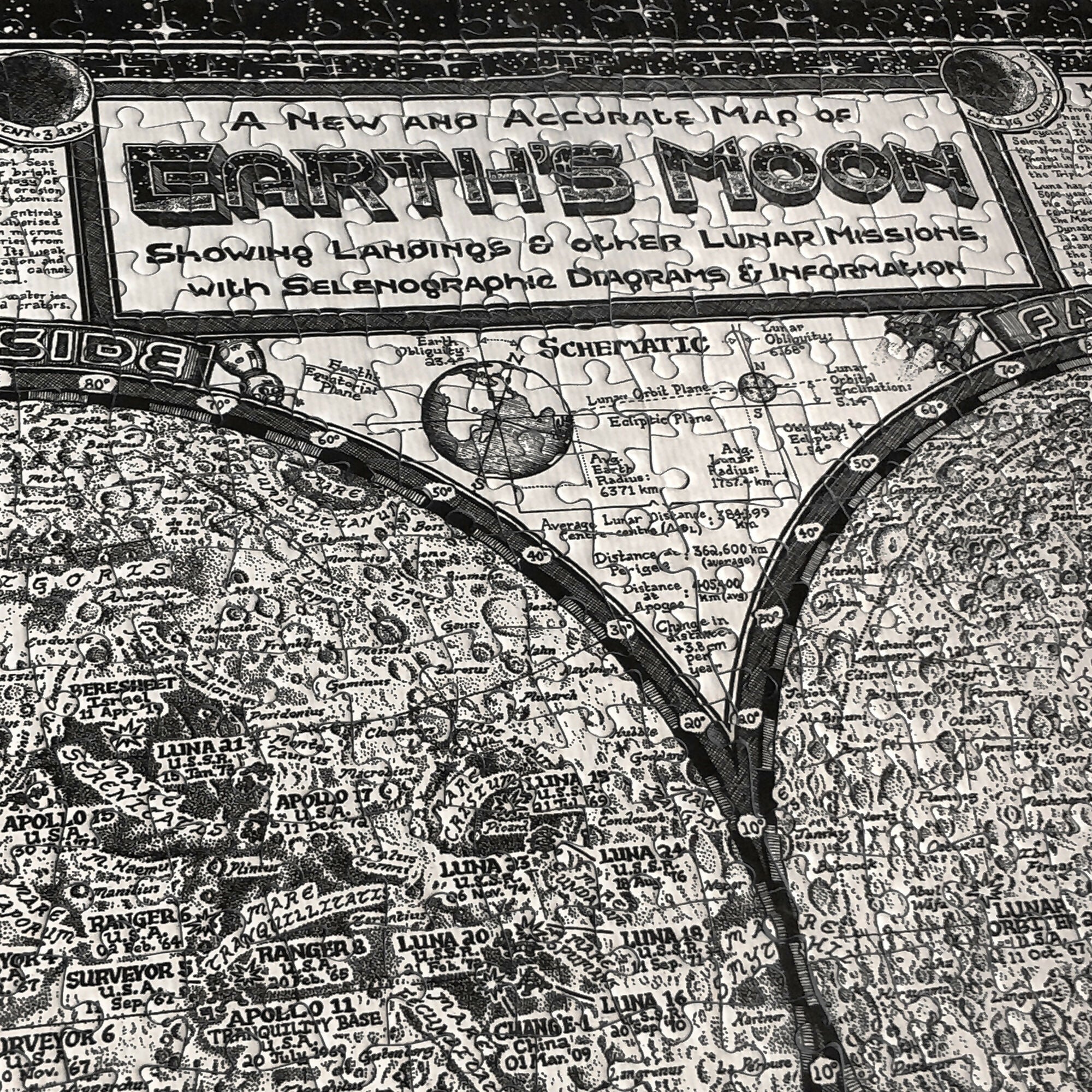 Map of Earth's Moon Jigsaw Puzzle 1000 Pieces