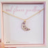 Real Flower Purple and White Crescent Moon Necklace Gold Plated
