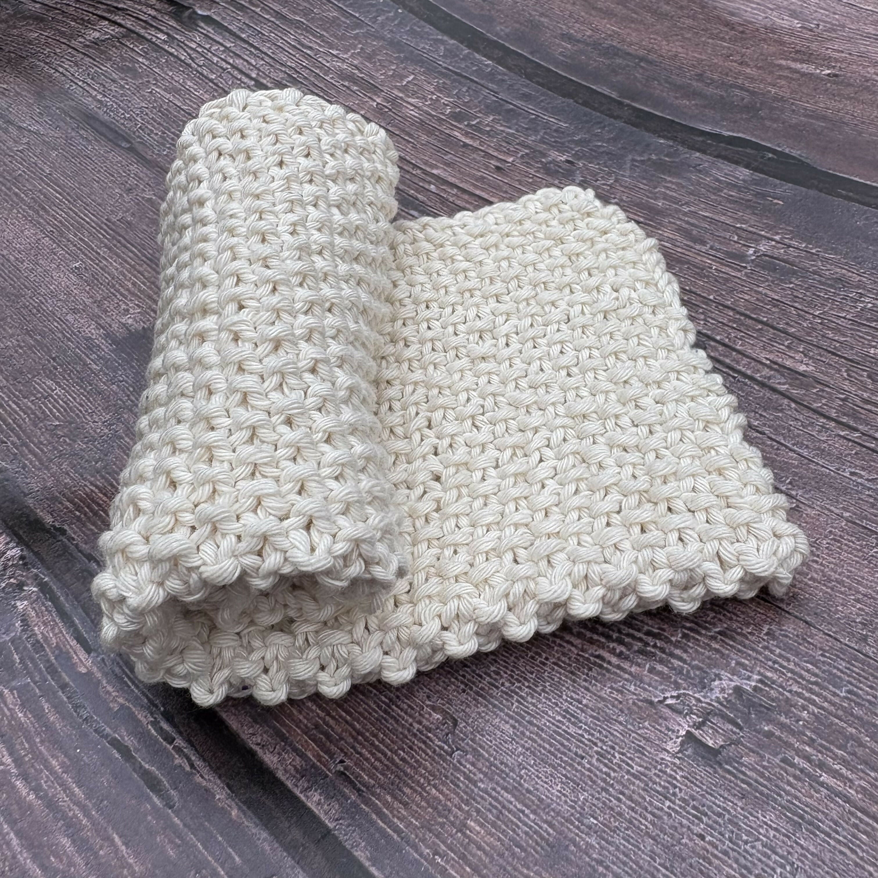 Hand Knitted Cotton Wash Cloth