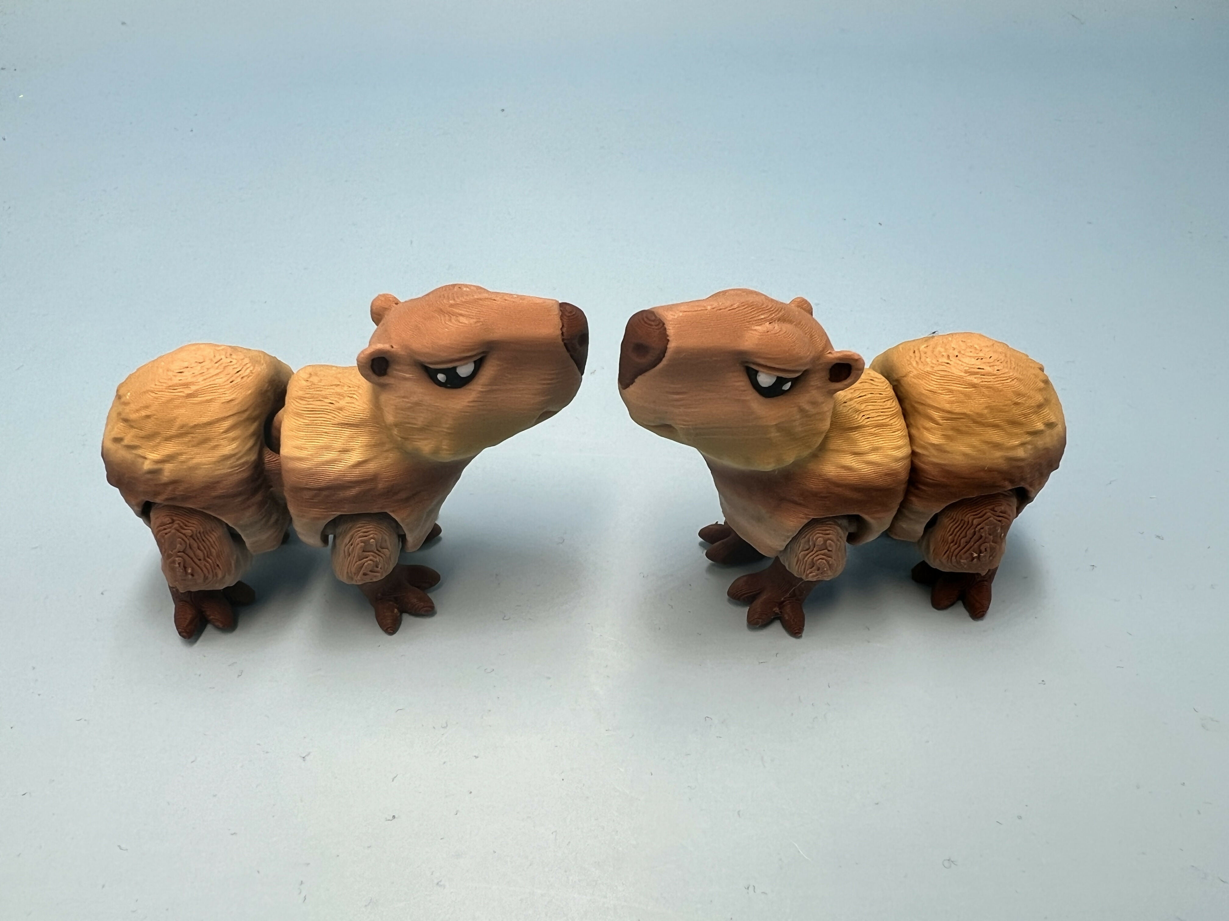 3D Printed SMALL: Articulated Sensory Fidget Animal friends Capybara 6.5cm