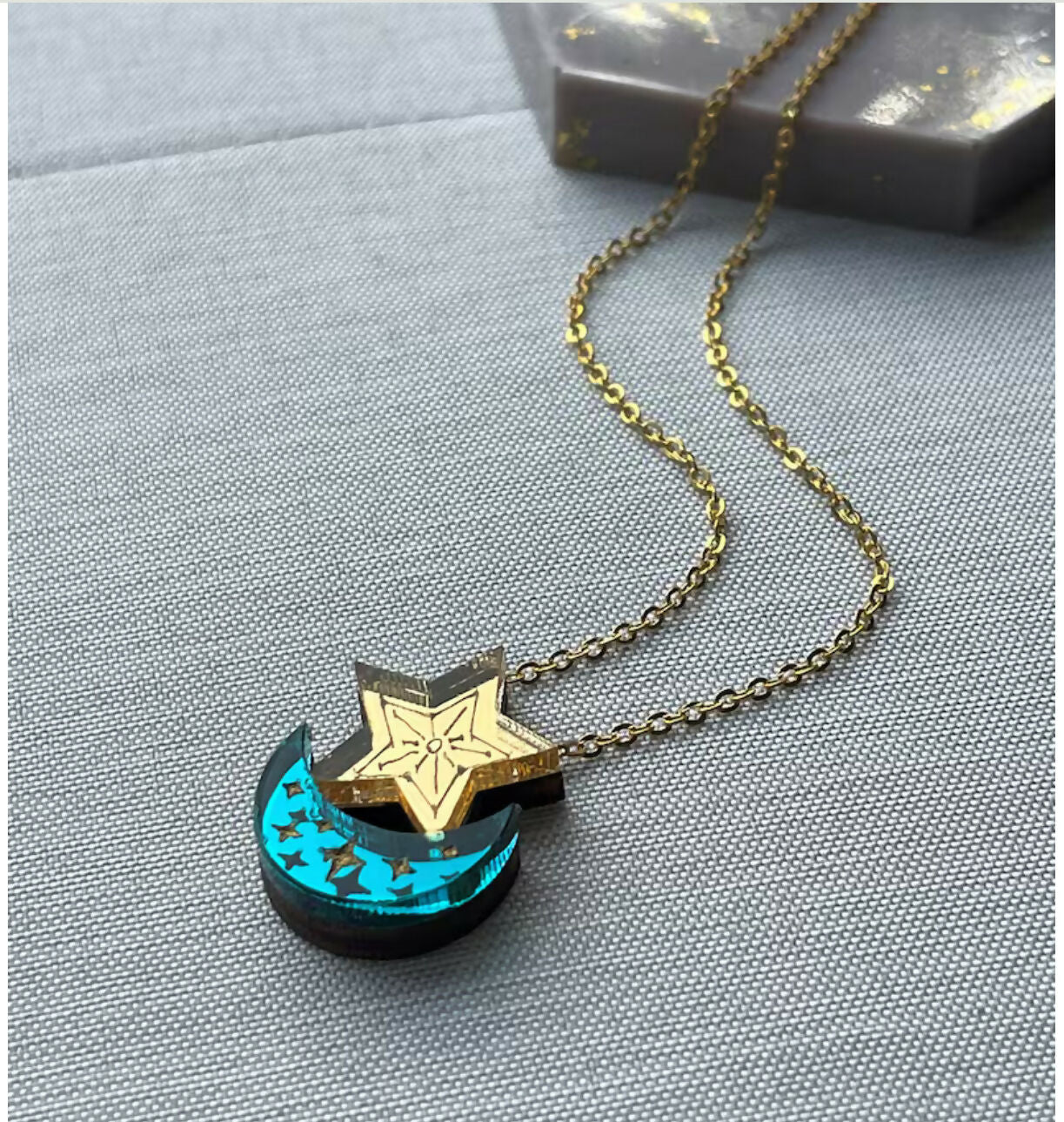 Celestial, Moon And Star Necklace