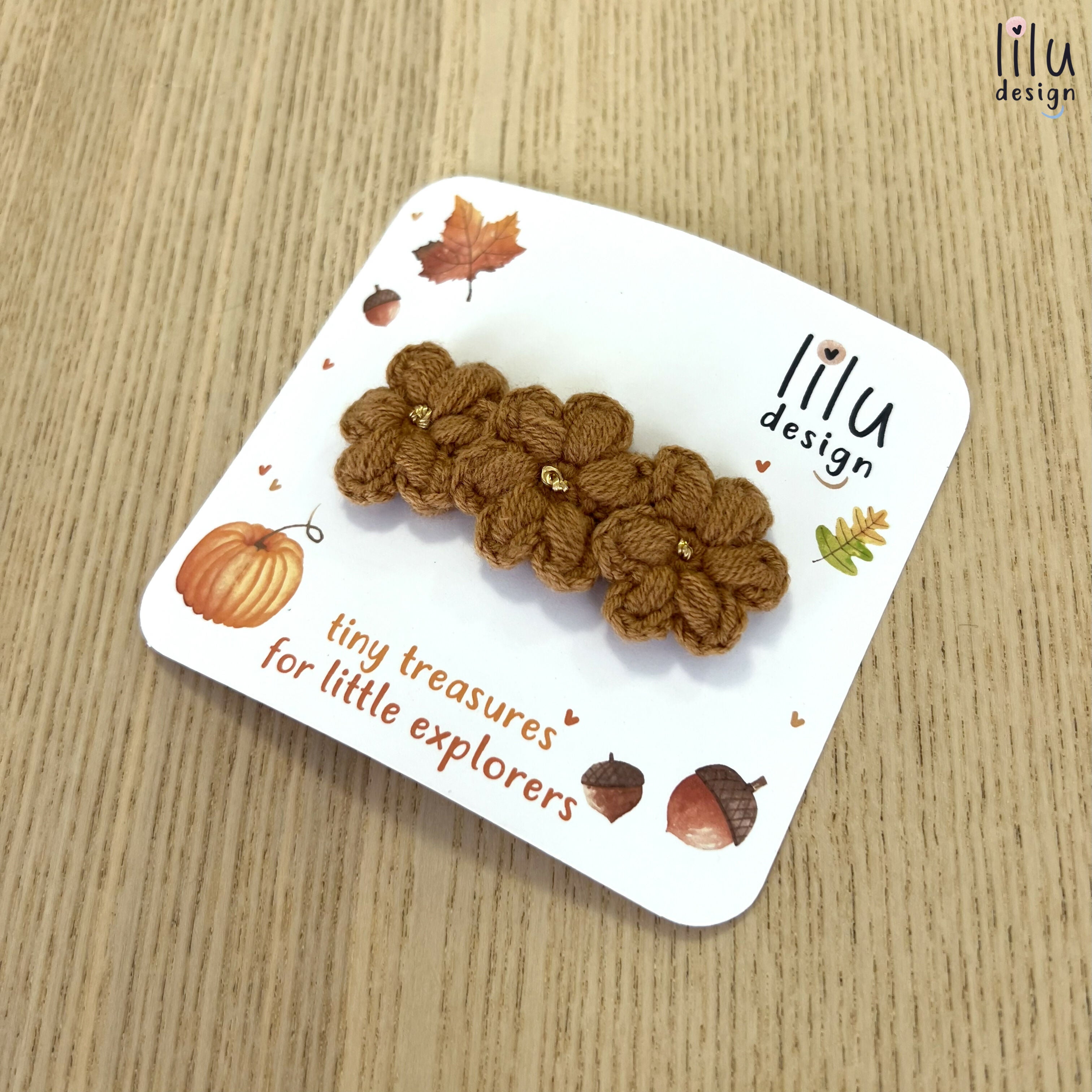 Crochet Hair Clip - Three Flowers