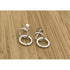 Sterling Silver Double Circle Drop Earrings
