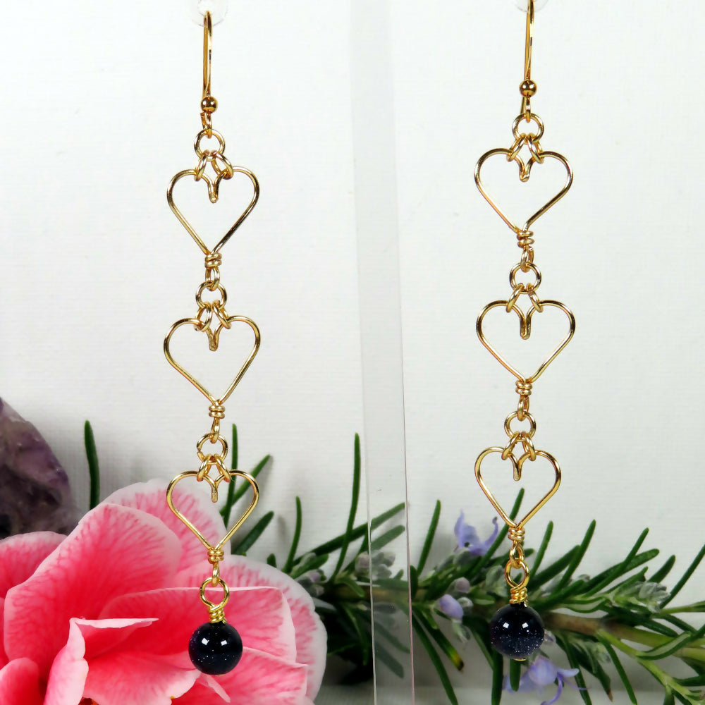 Triple Heart Shaped Wirework Earrings