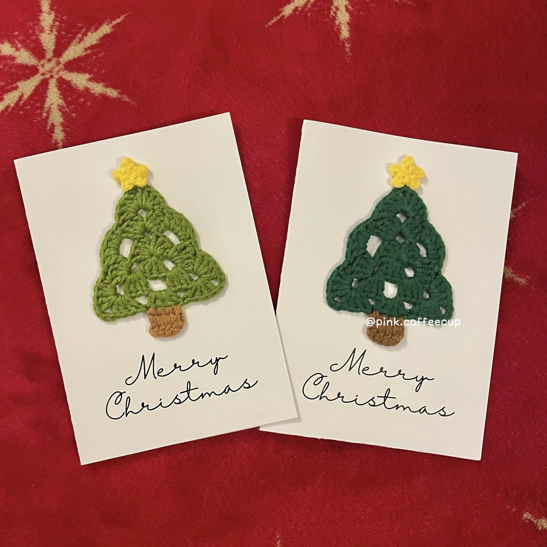 Crochet Handmade Christmas Card - Christmas Tree