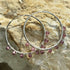 Handmade Sterling Silver Rhodonite Beaded Hoop Earrings