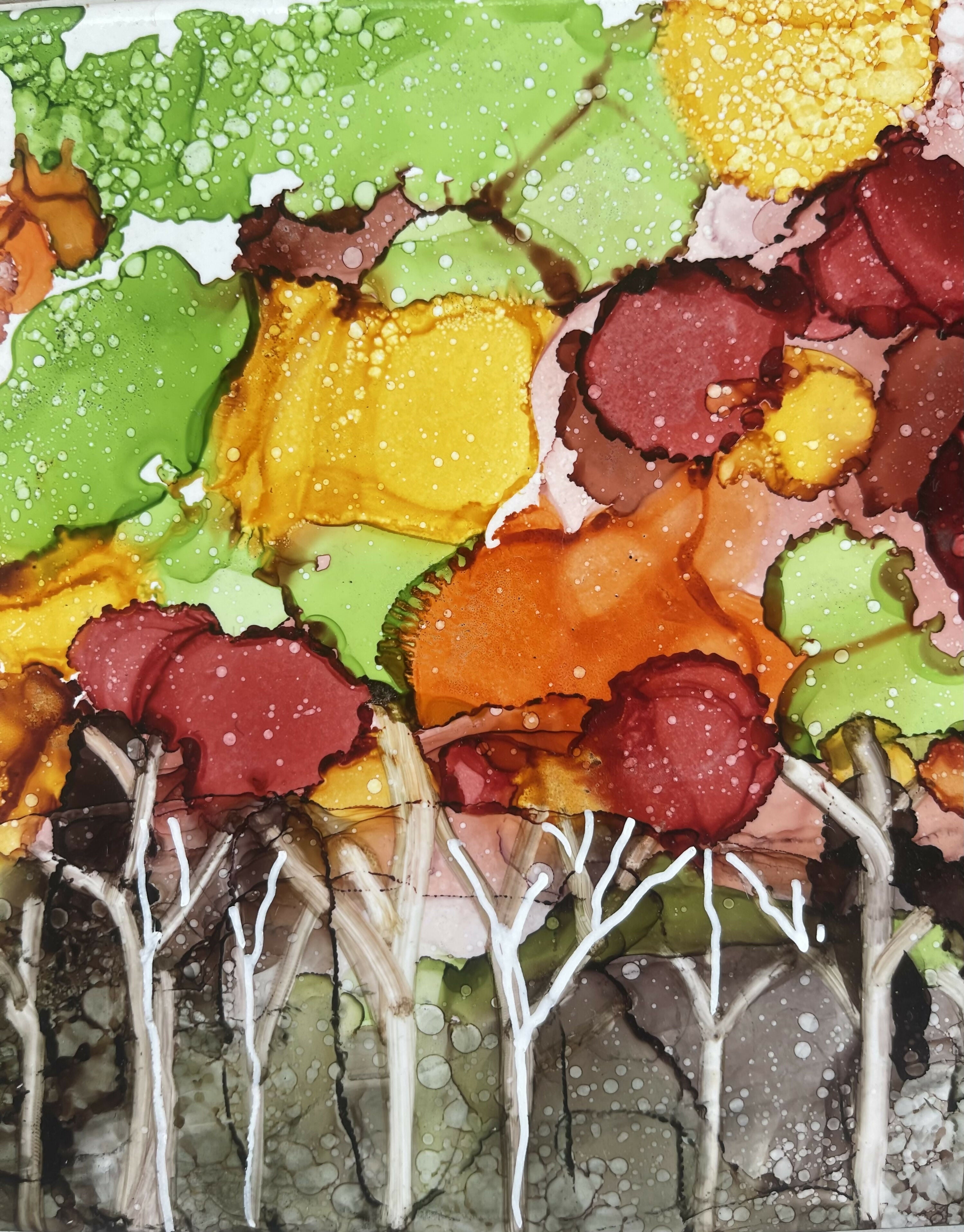 Colourful Forest - Original Ceramic Painting