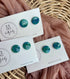 Blue and Gold Fleck Round Polymer Clay Studs