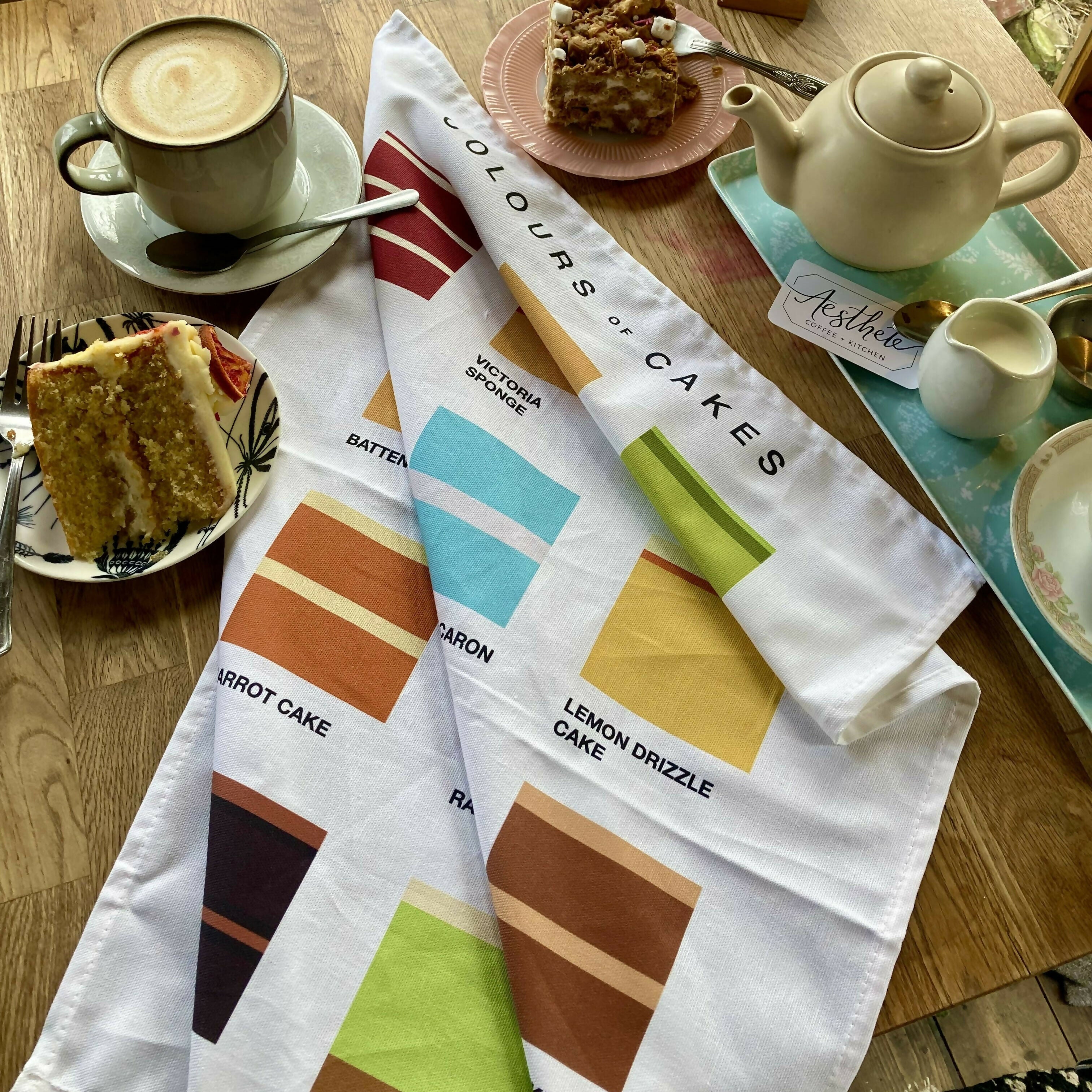 Colours of Cakes Tea Towel