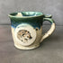 Handpainted Animal Mug Green/ cream /brown