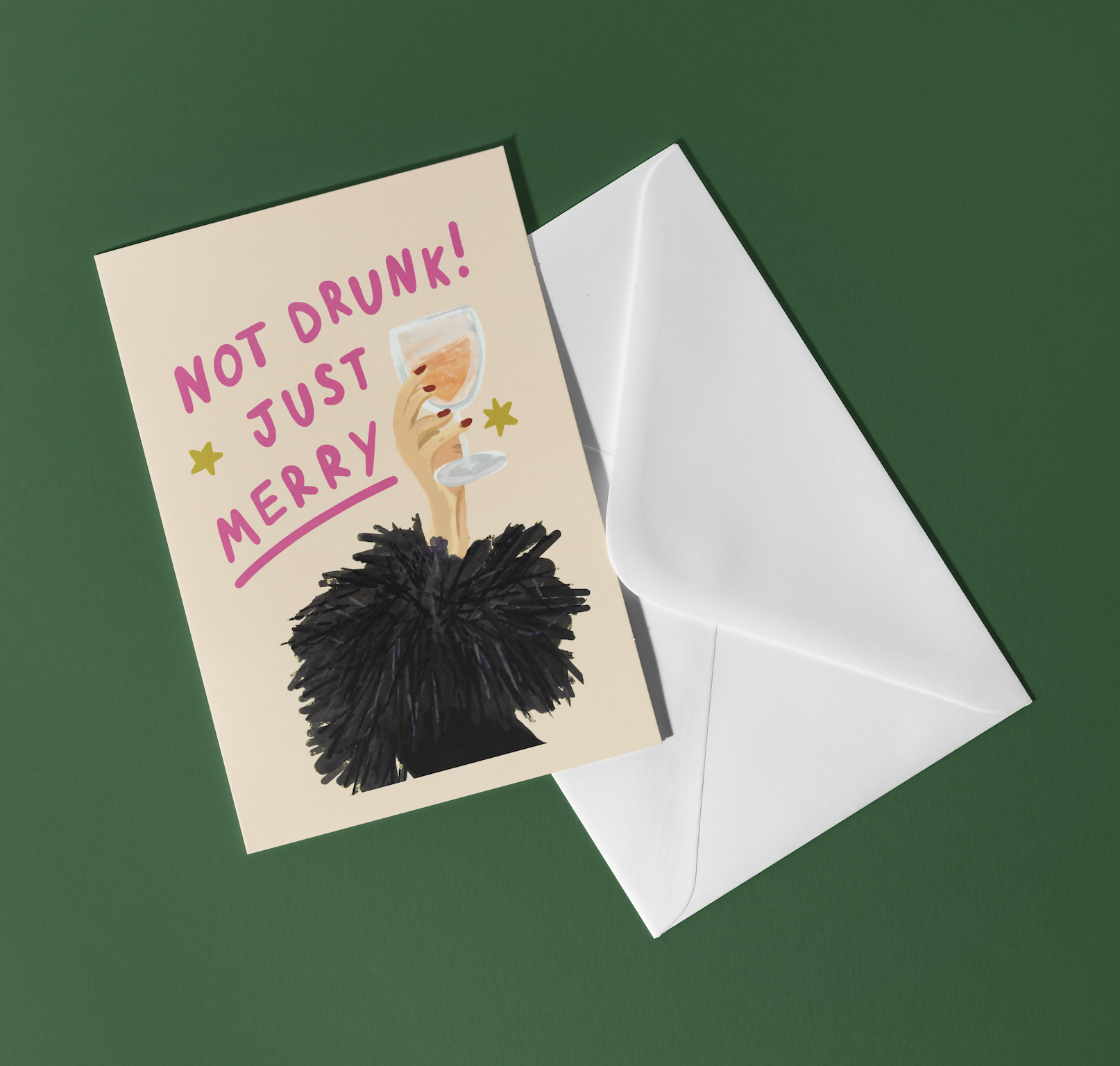 Not Drunk, Just Merry! Christmas Card