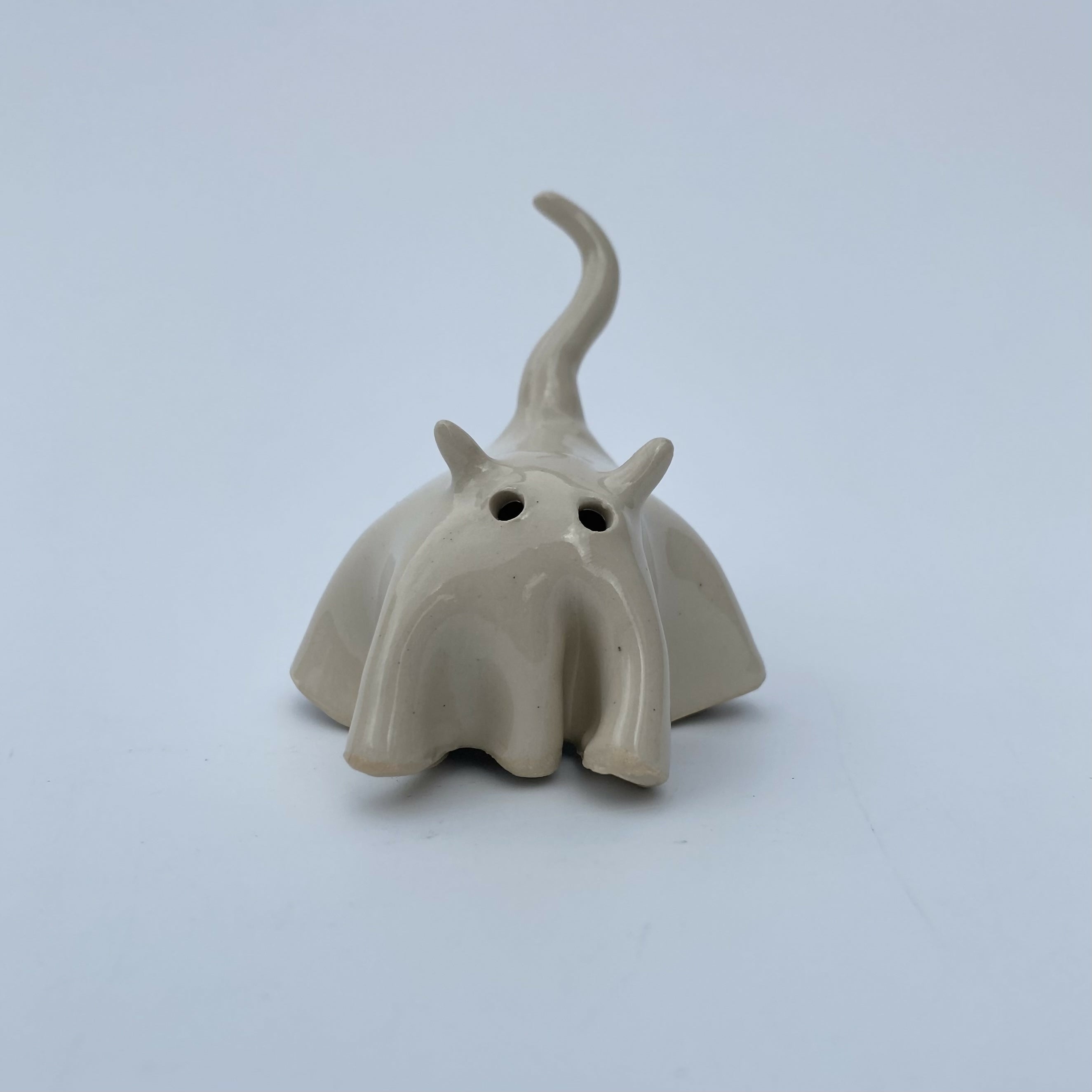 Handmade Ceramic Cat Ghost Ornament