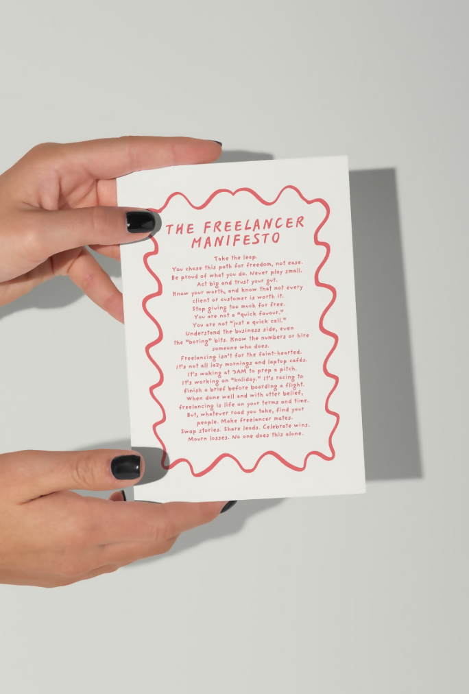 Freelancer Mini Manifesto Art Print