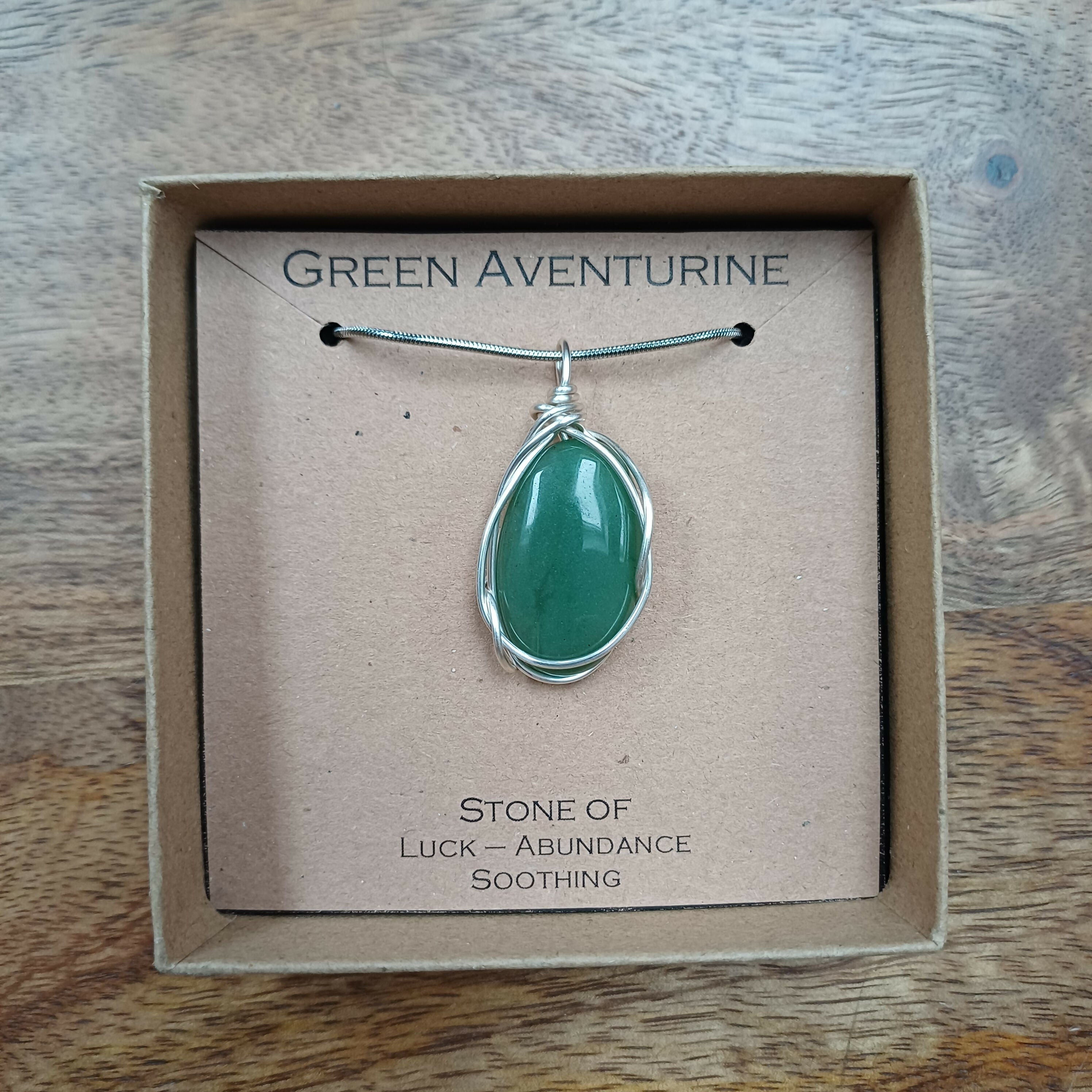 Green Aventurine Wire Wrapped Pendant