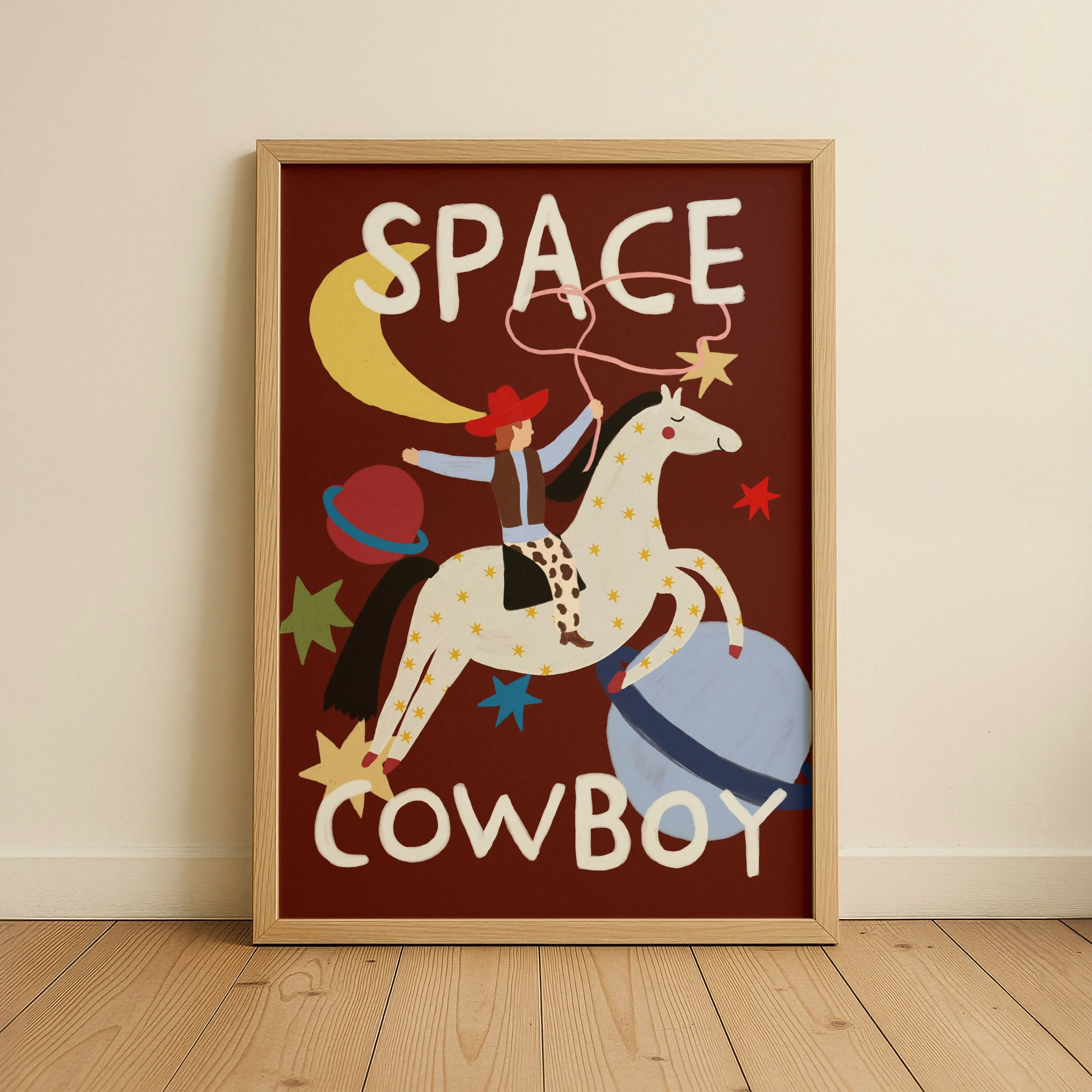 Space Cowboy Nursery Kids Print