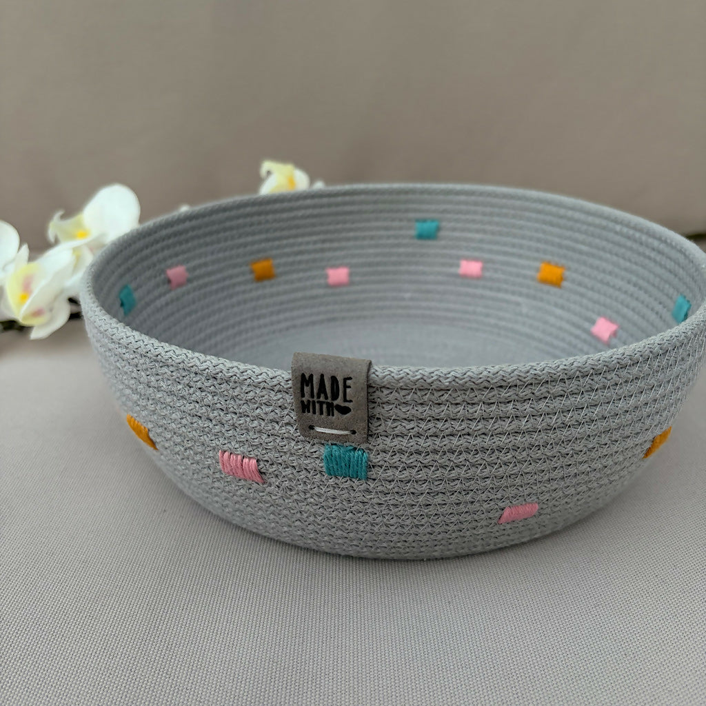 Tressé Cord Basket - Light Grey