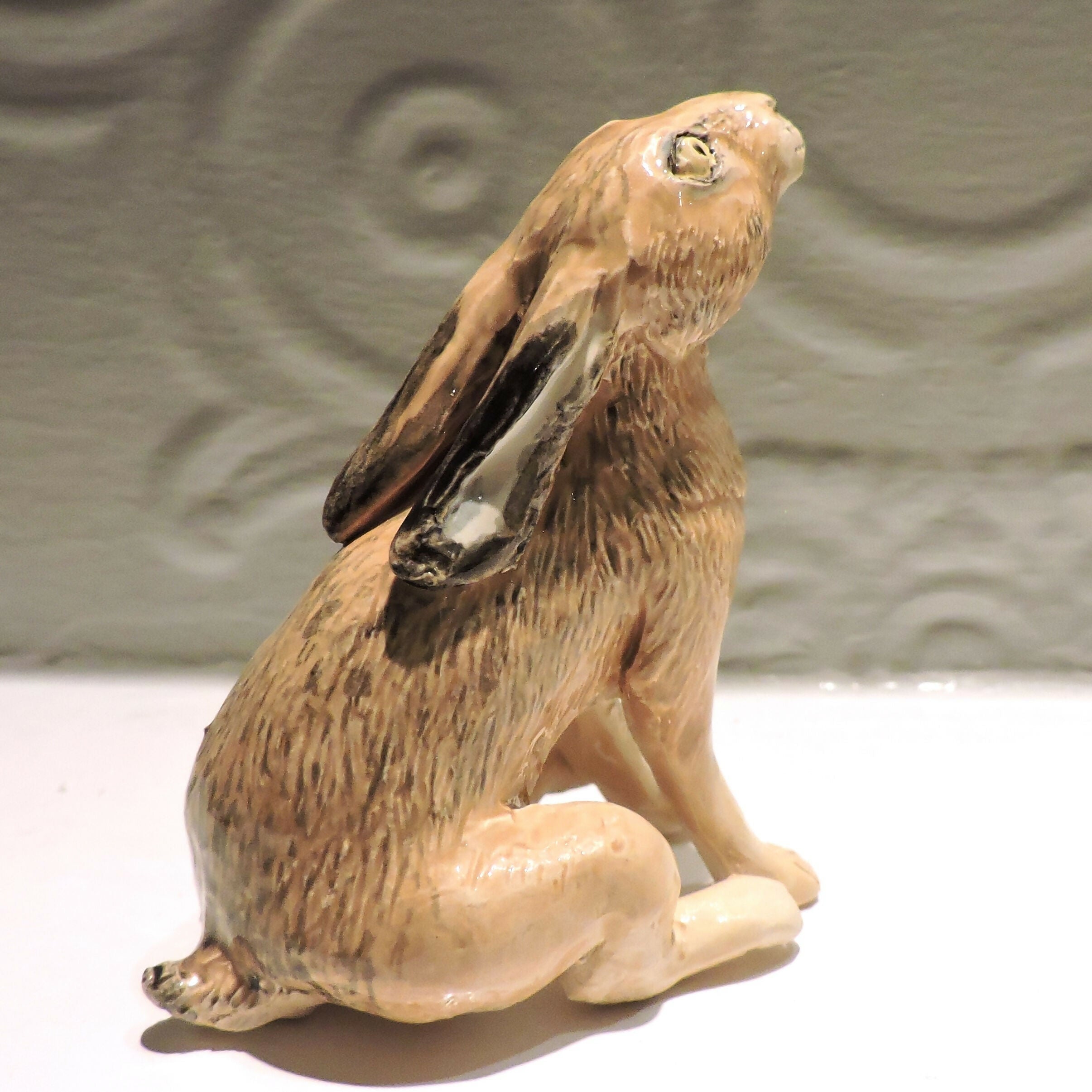 Ceramic Sitting hare sculpture