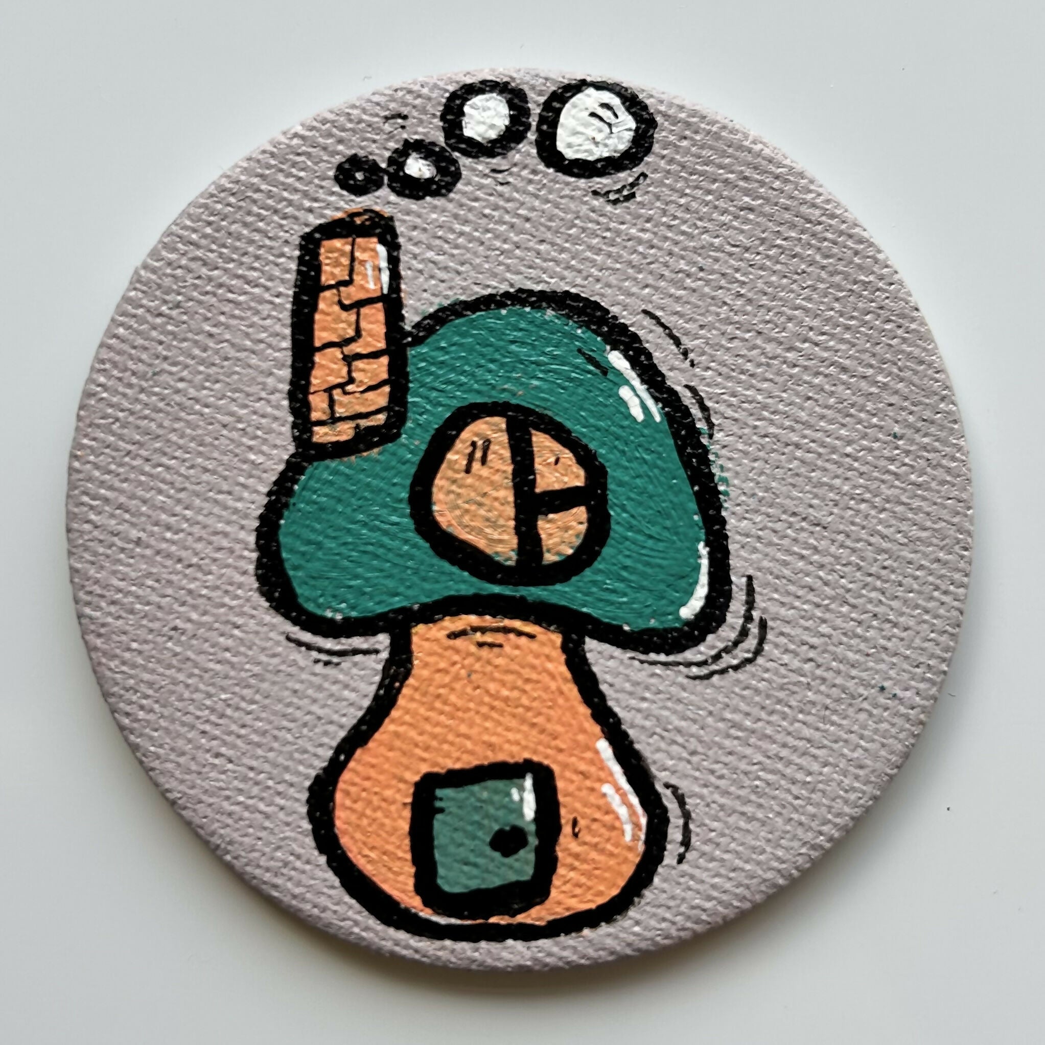 Mushroom House Magnets Original Artwork
