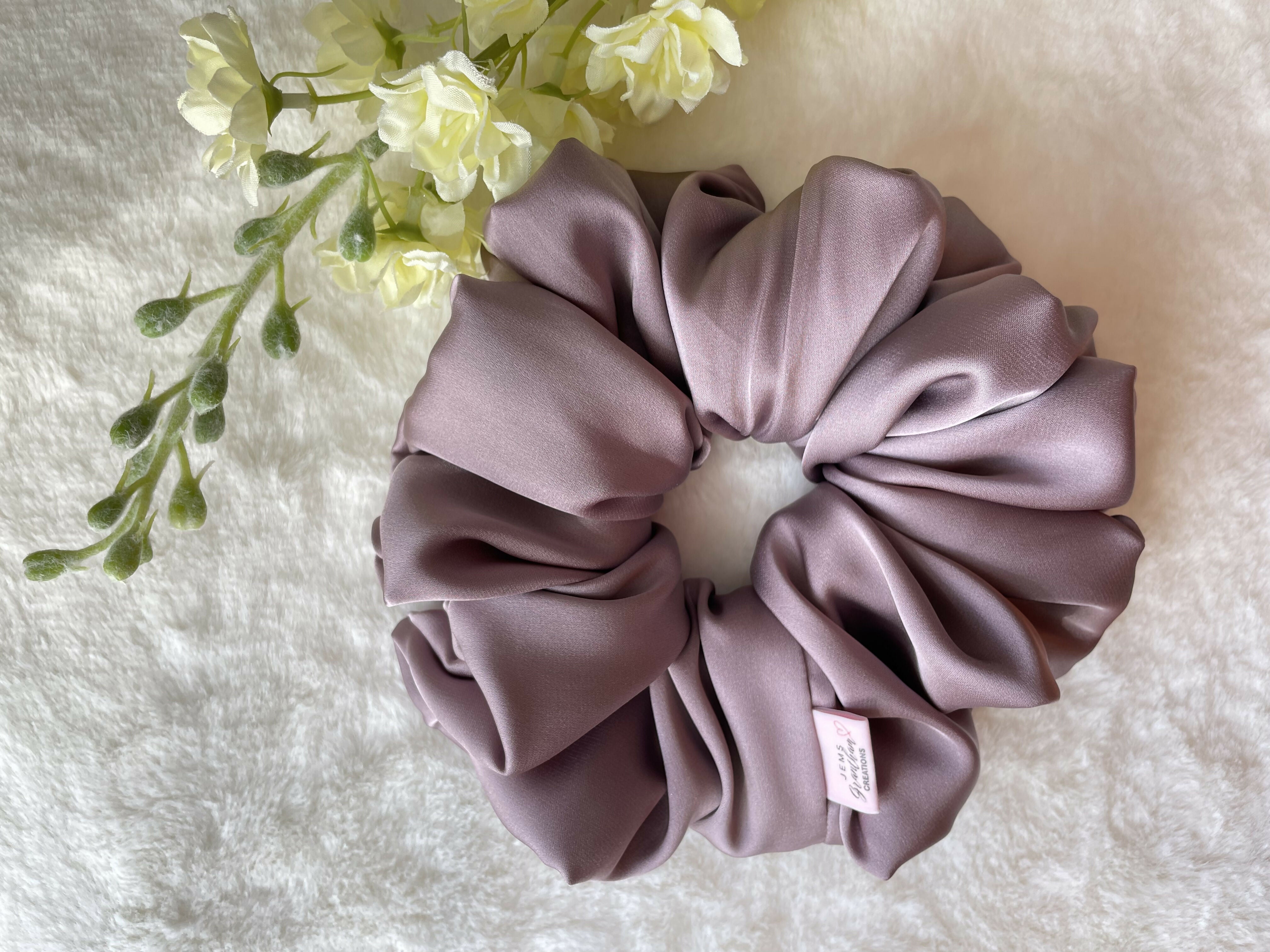 Mauve Silk Scrunchies