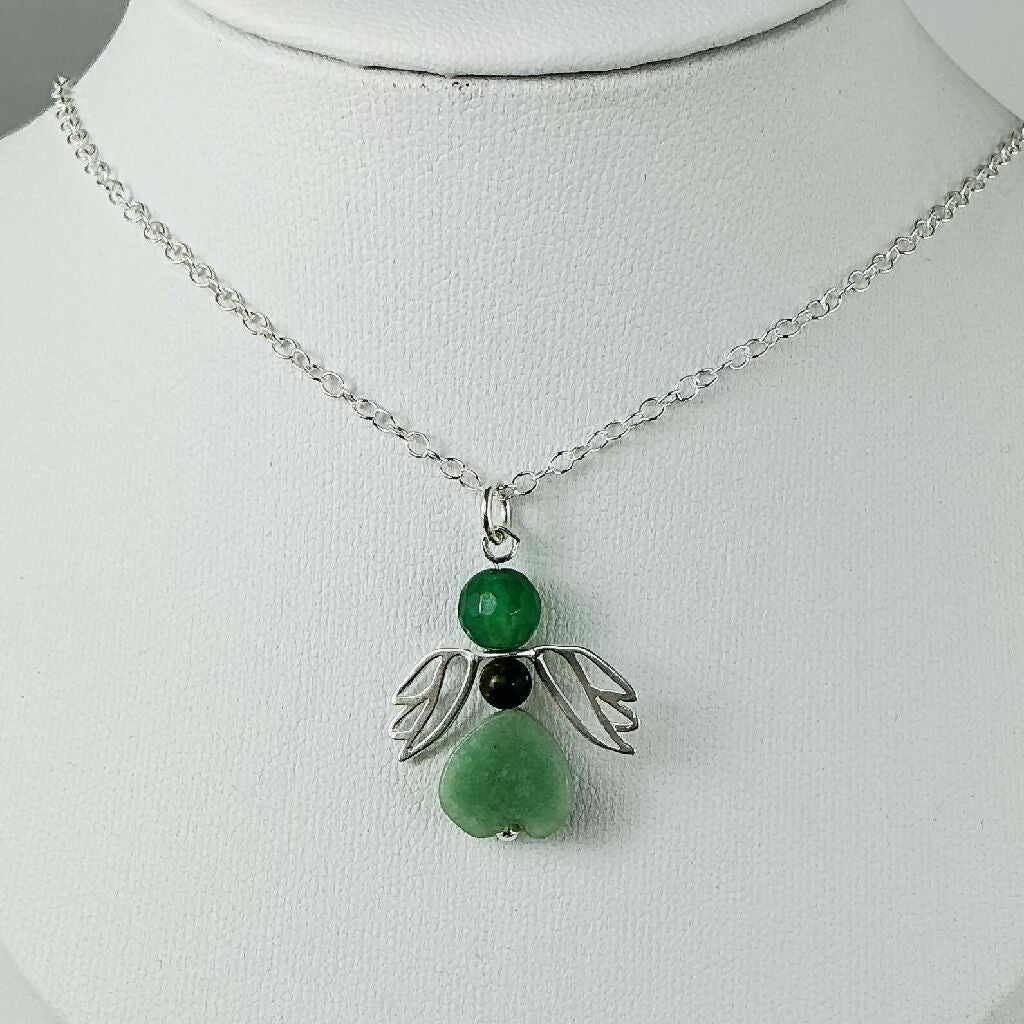 Sterling Silver Fairy / Angel Gemstone Necklace