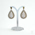 Floral Teardrop Earrings with Rhinestone Detail in Opal