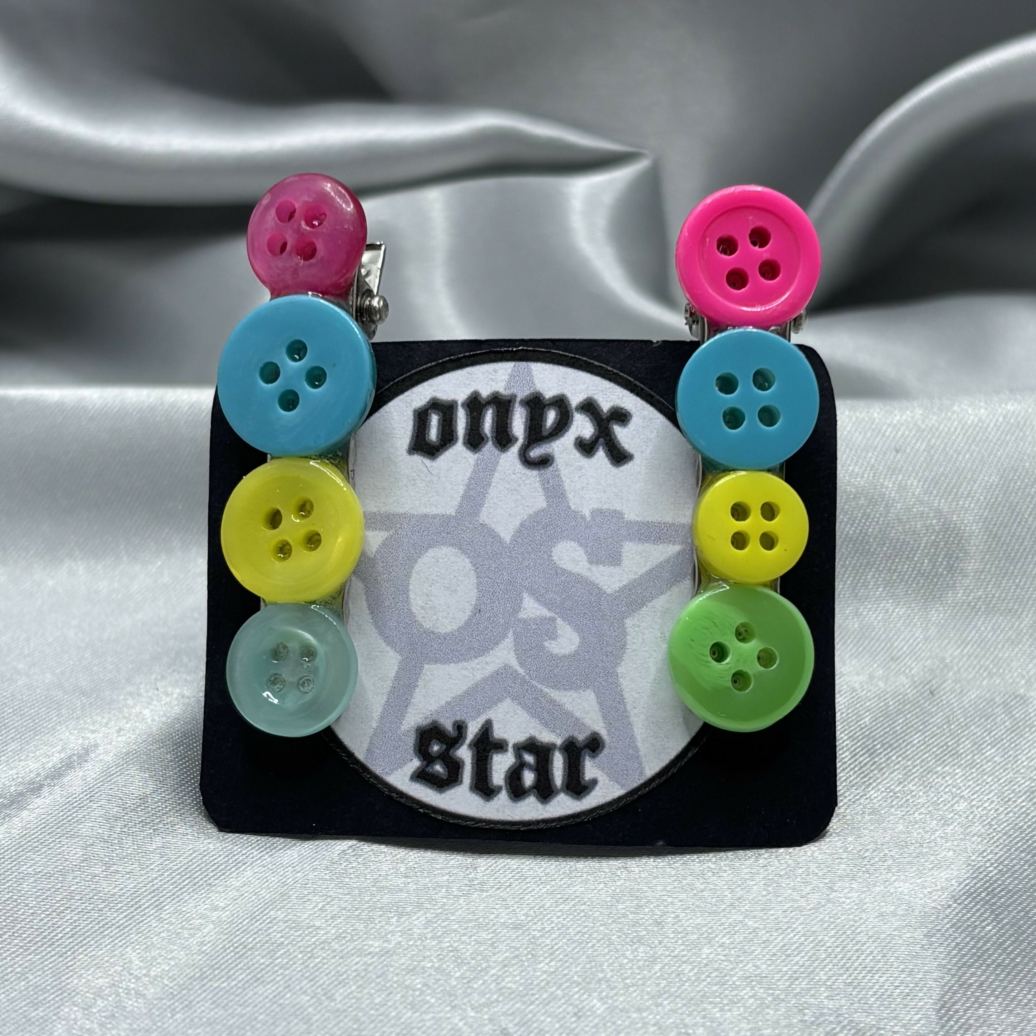 Multicolour Button Hairclips