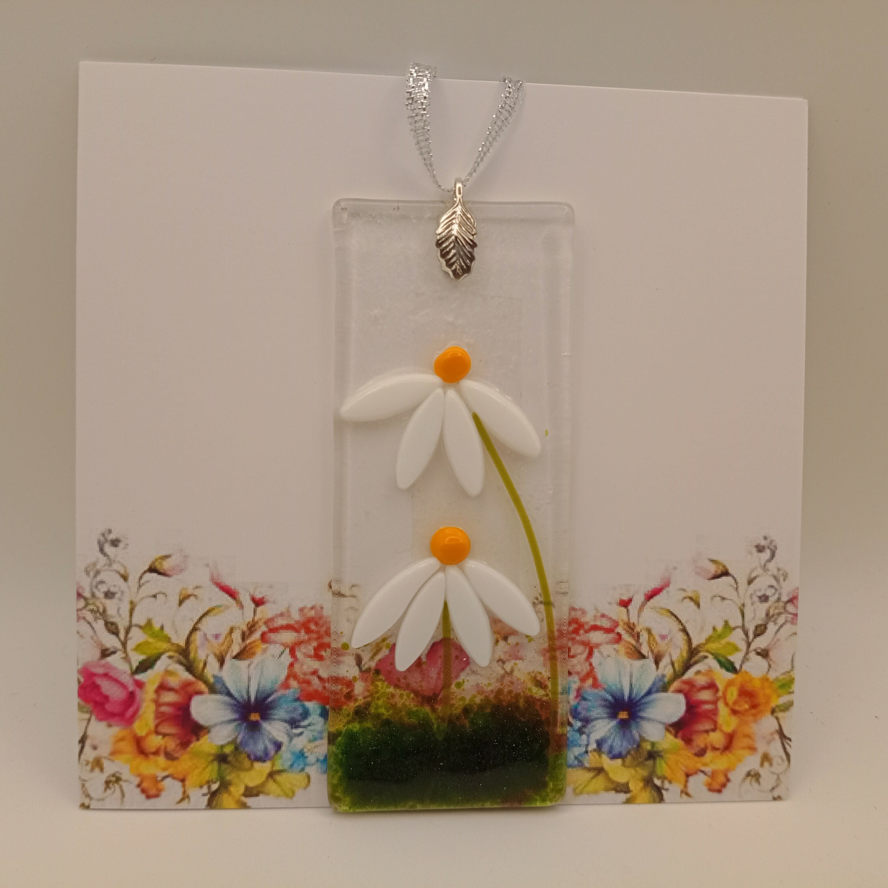 Fused Glass Flower Card